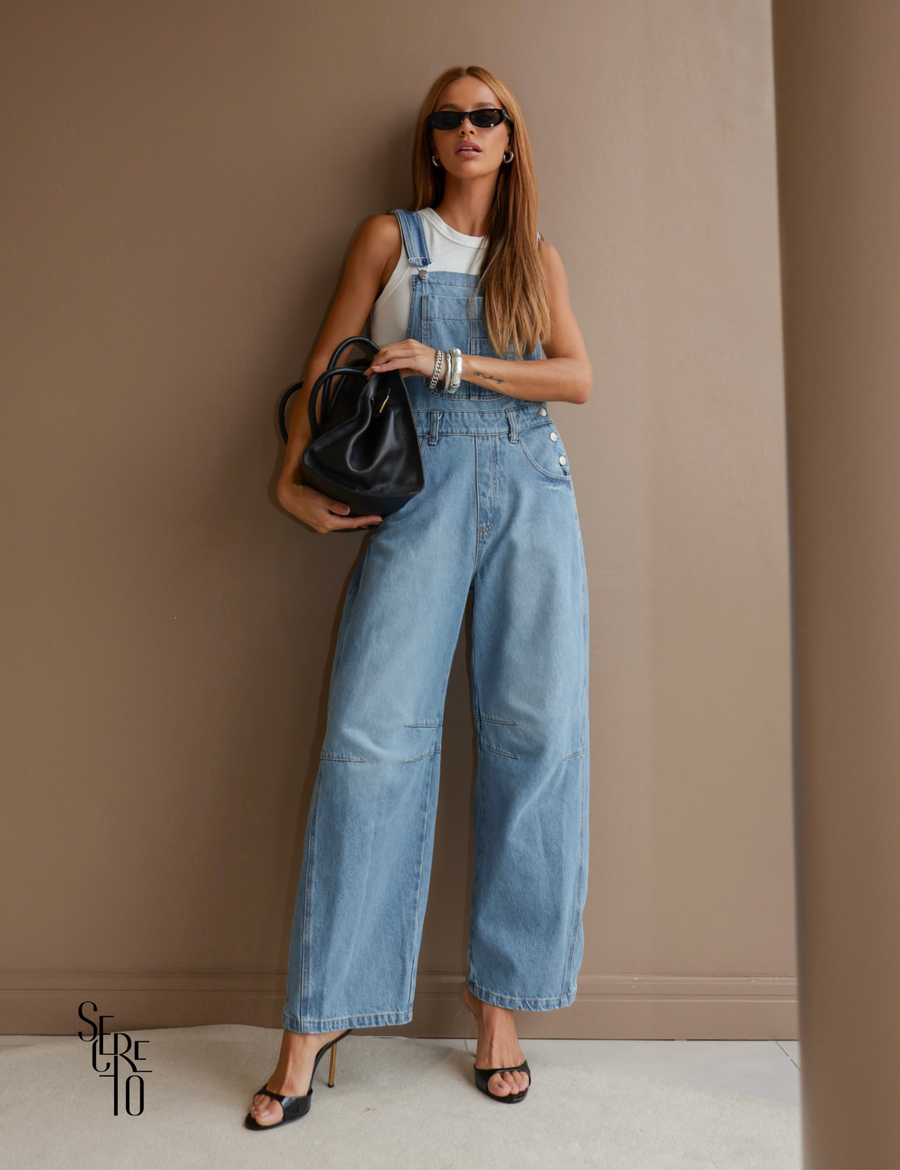 Macacão Jardineira Ana Azul