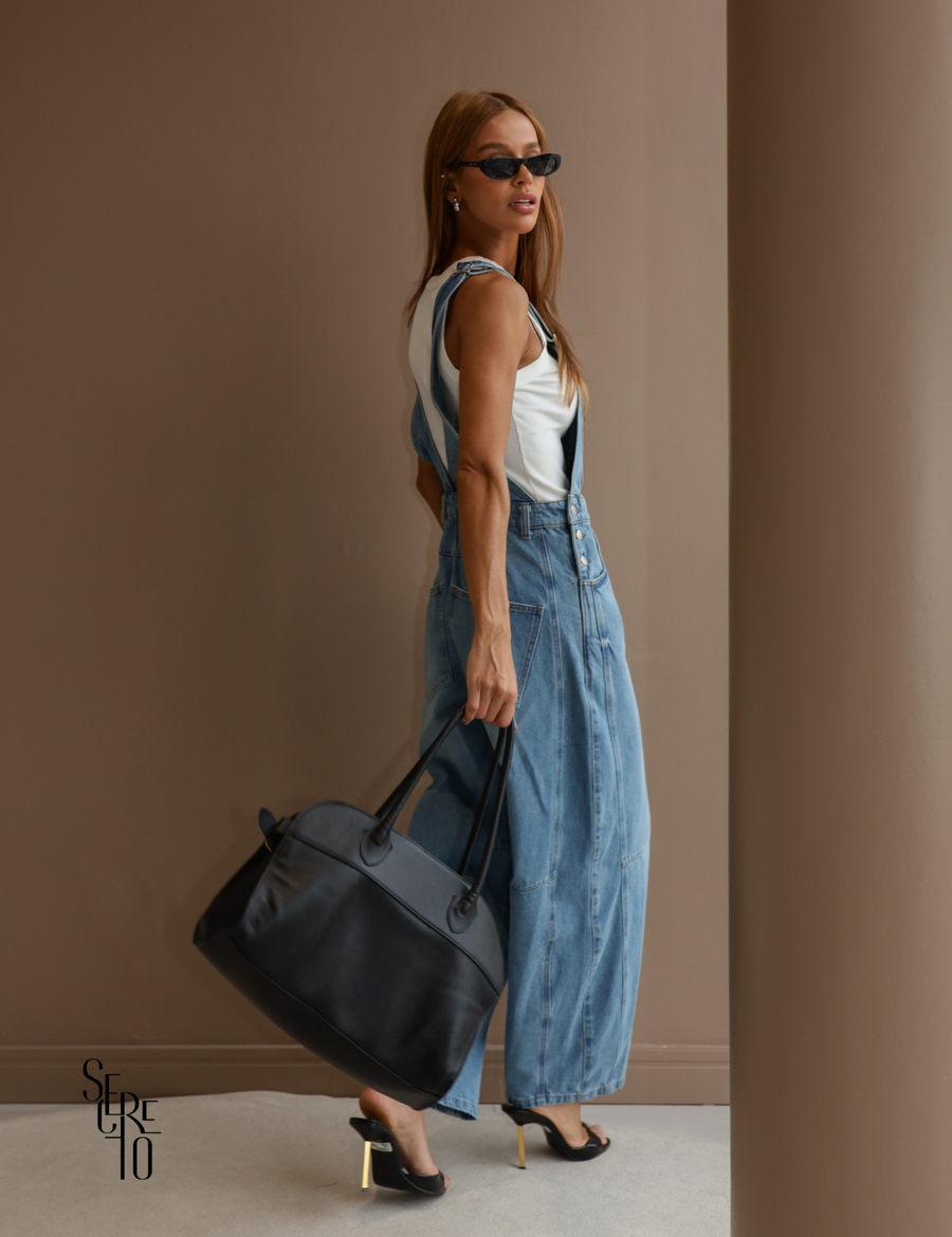 Macacão Jardineira Ana Azul