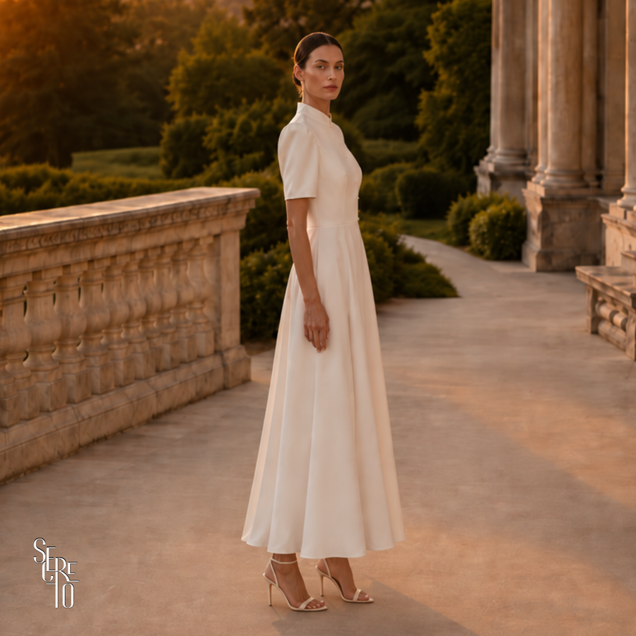 Vestido Longuete Botões Débora Off White