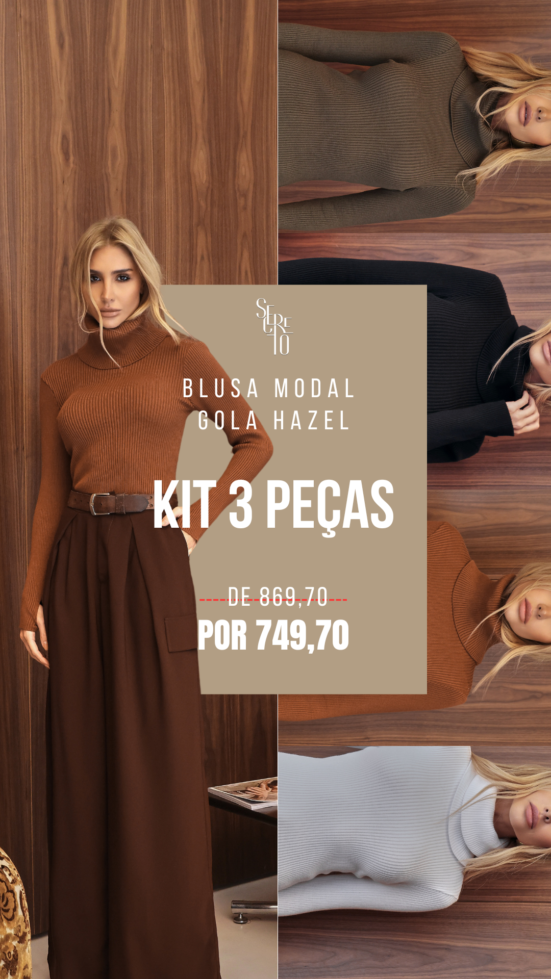 PROMO KIT - Blusa Modal Gola Hazel