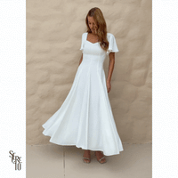 Vestido Longo Manga Sino Julia Branco