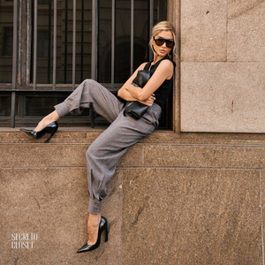 Calça Cenoura Manuela Cinza