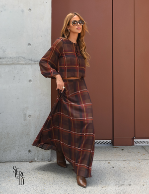 Saia Longa Evasê Carla Marrom