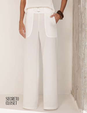Conjunto Blusa e Calça Viés Dana Branco