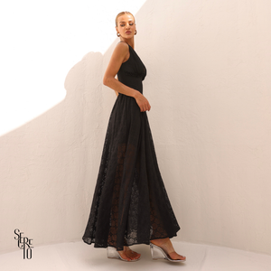 Vestido Longo Renda Ariane Preto
