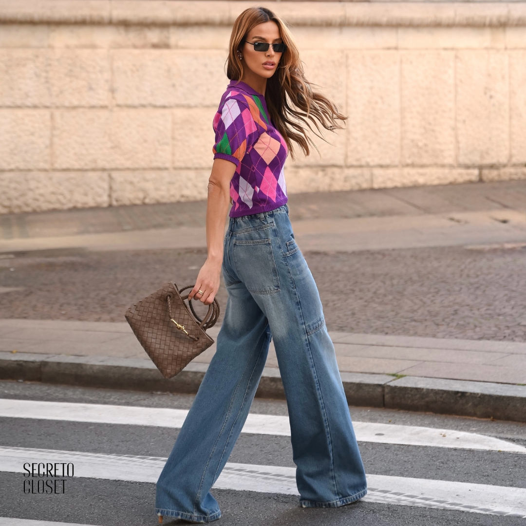 Calça Jeans Cós Elástico Maia Azul