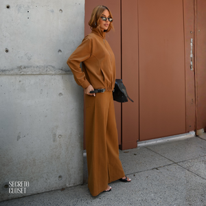 Calça Pantalona Monica Marrom