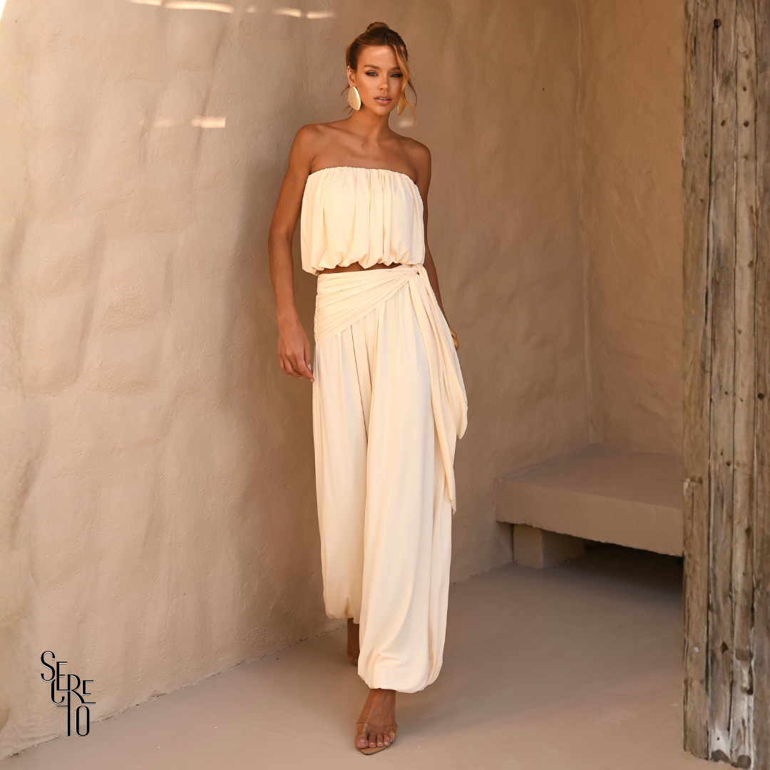 Conjunto Blusê e Calça Aladin Roberta Manteiga