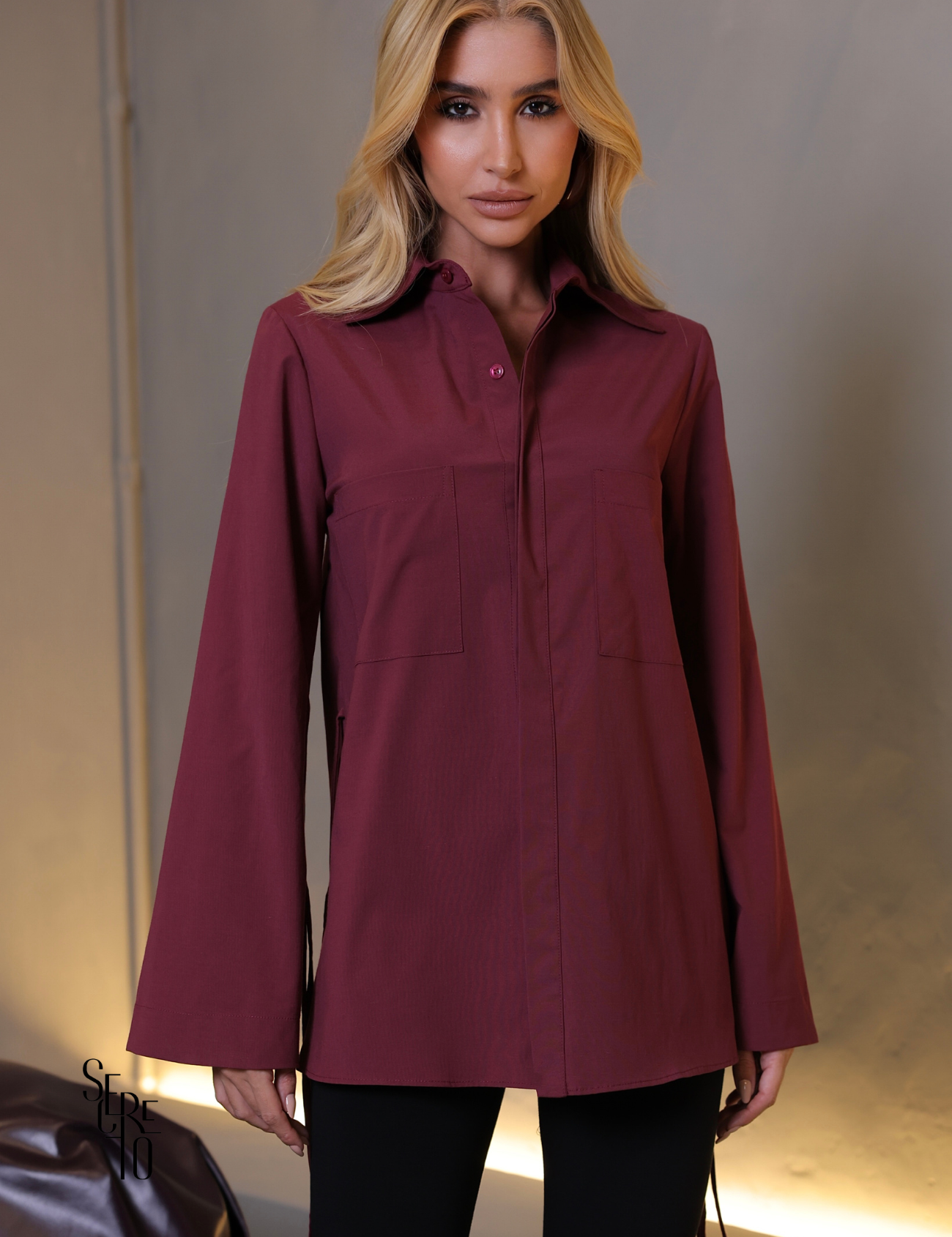 Camisa Detalhe Punho Morelia Vinho