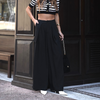 Calça Pregas Frontal Evie Preto