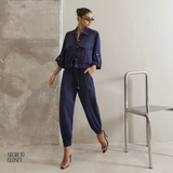 Conjunto Blusa e Calça Jogger Ingrid Azul Marinho