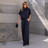Conjunto Blusa e Calça Tricô Aline Azul Noite