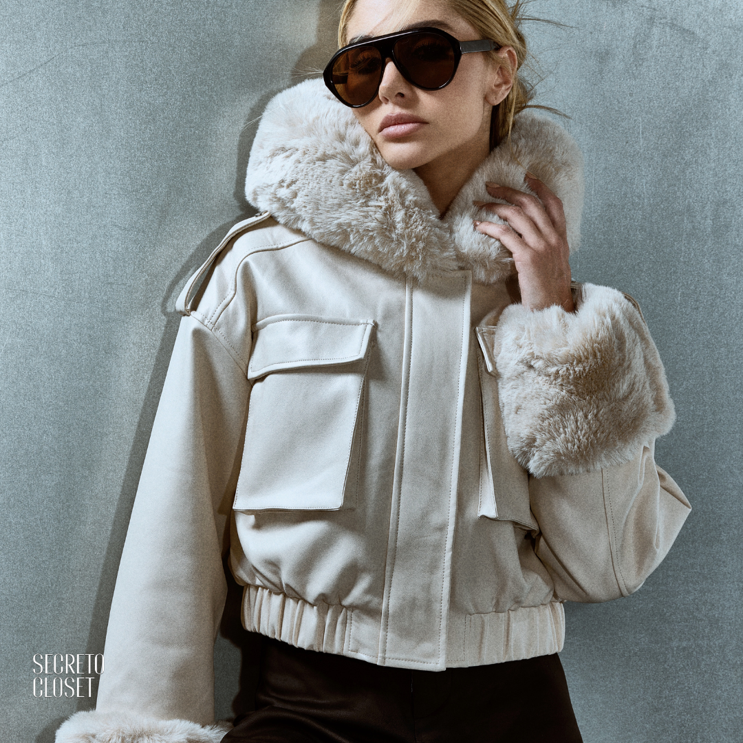 Casaco Pelo Removível Elsie Off White