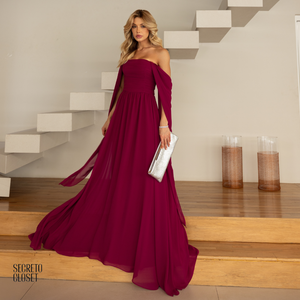 Vestido Longo Tqc Cauda Moana Fucsia
