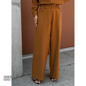 Calça Pantalona Monica Marrom