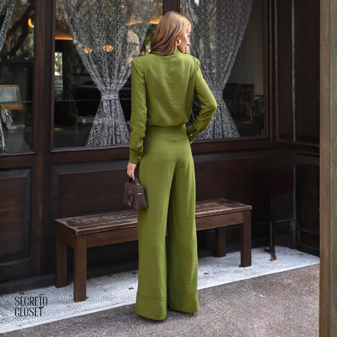 Conjunto Alfaiataria Alessia Verde Oliva