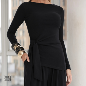 Conjunto Blusa e Calça Malha Joey Preto