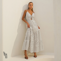 Vestido Longo Poá Fabricia Off White