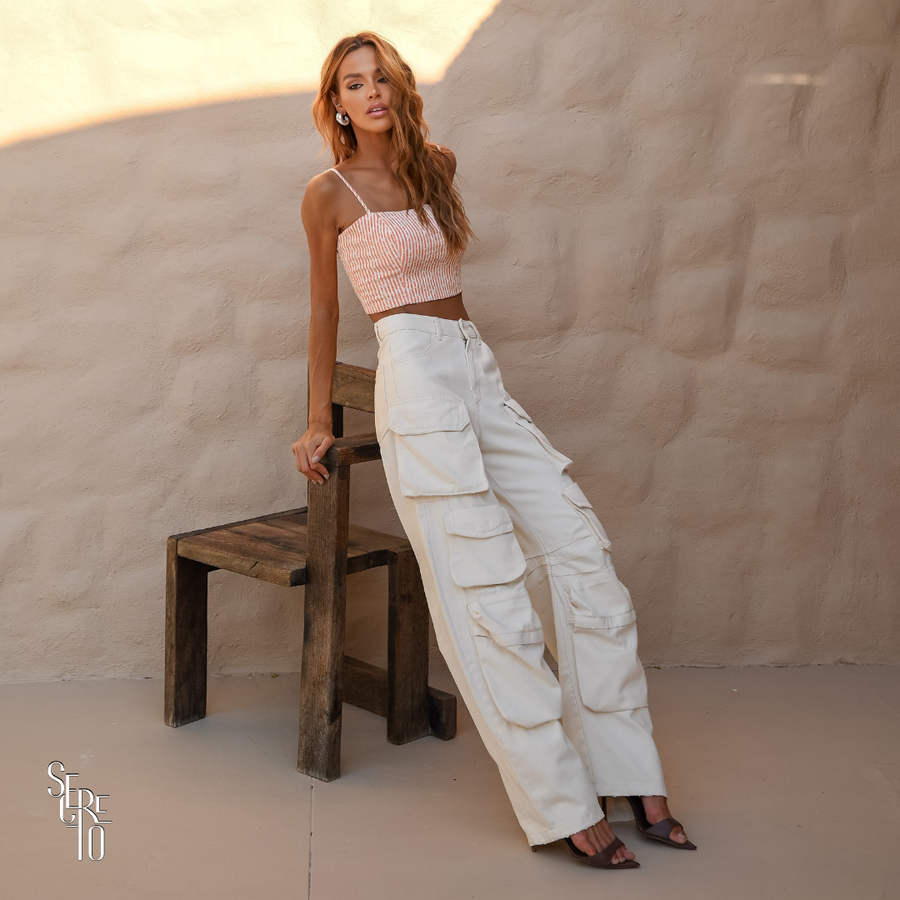 Cropped Listra Bordado Vittoria Salmão