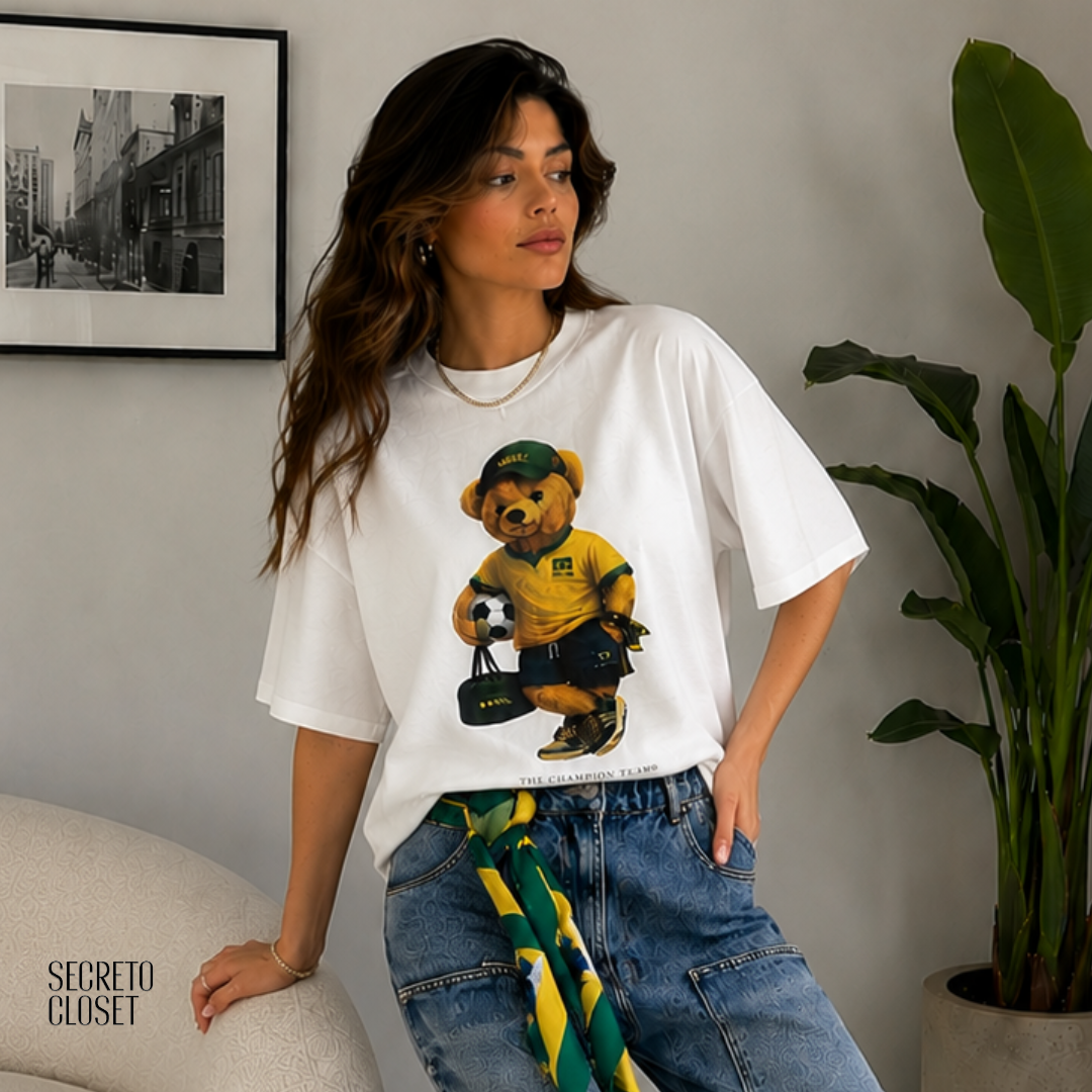 T-shirt Urso Pamella Branco