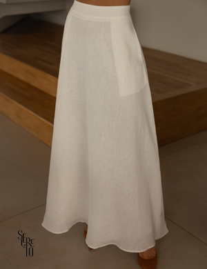 Conjunto Camisa e Saia Linho Giovanna Off White