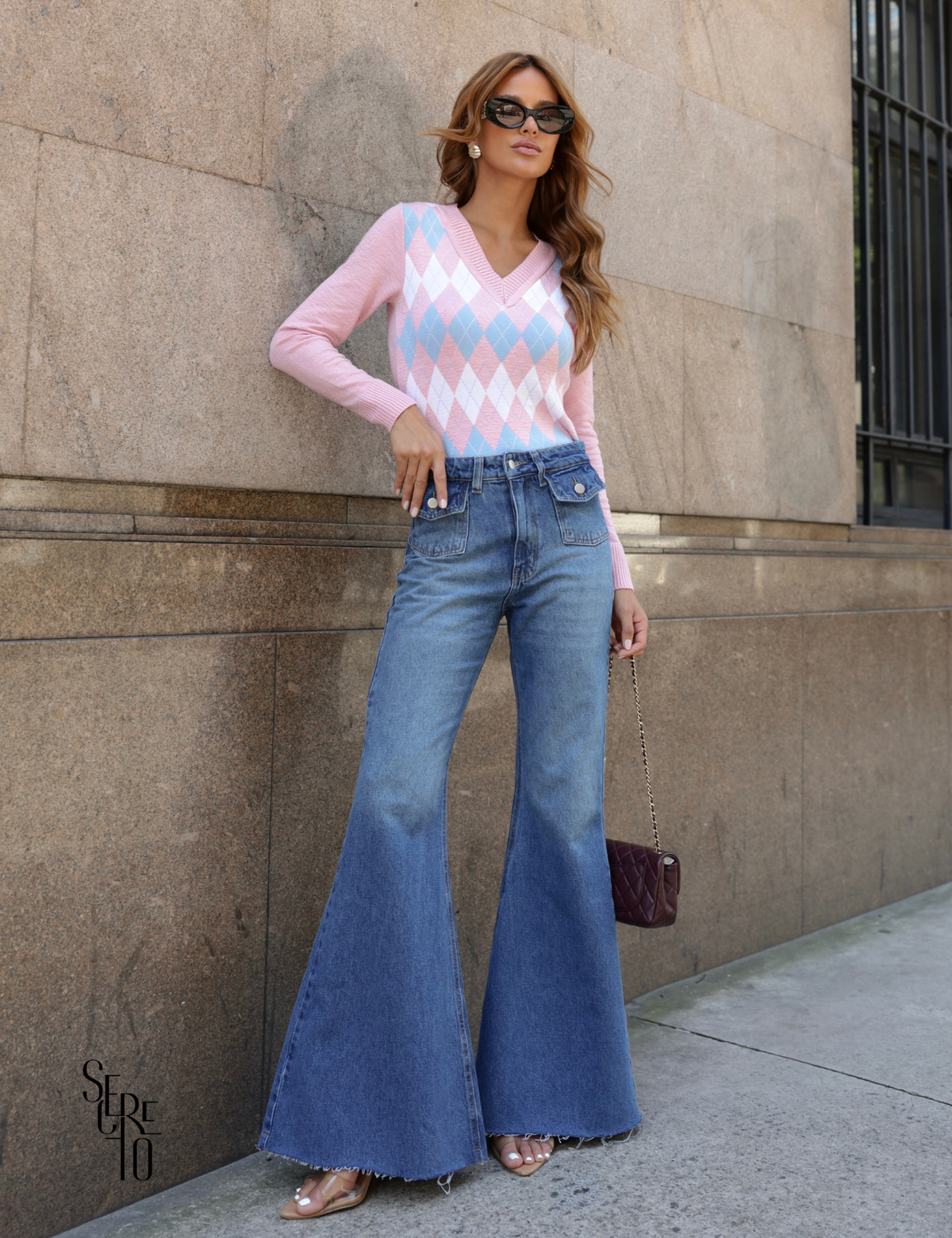 Blusa Sabrina Xadrez Rosa