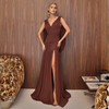 Vestido Longo Cauda Aroha Marrom