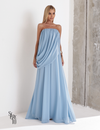Vestido Longo Drapeado Fabiana Azul Serenity