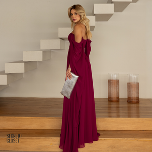 Vestido Longo Tqc Cauda Moana Fucsia