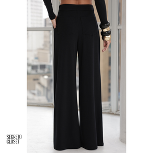 Conjunto Blusa e Calça Malha Joey Preto
