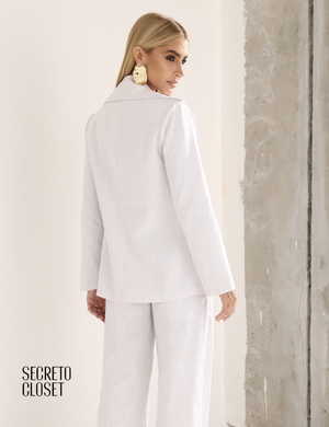 Conjunto Blazer e Calça Linho Milane Branco