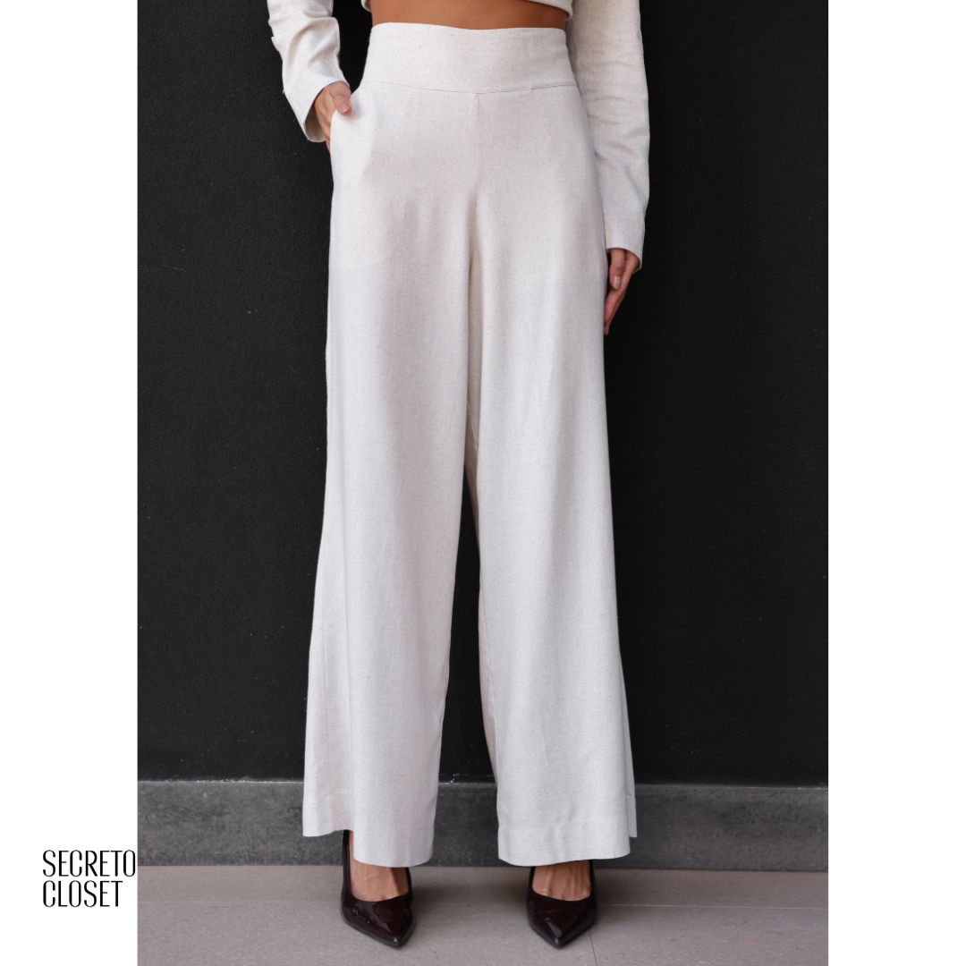 Conjunto Camisa e Calça Linho Alíciah Natural