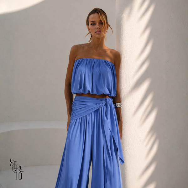 Conjunto Blusê e Calça Aladin Roberta Azul