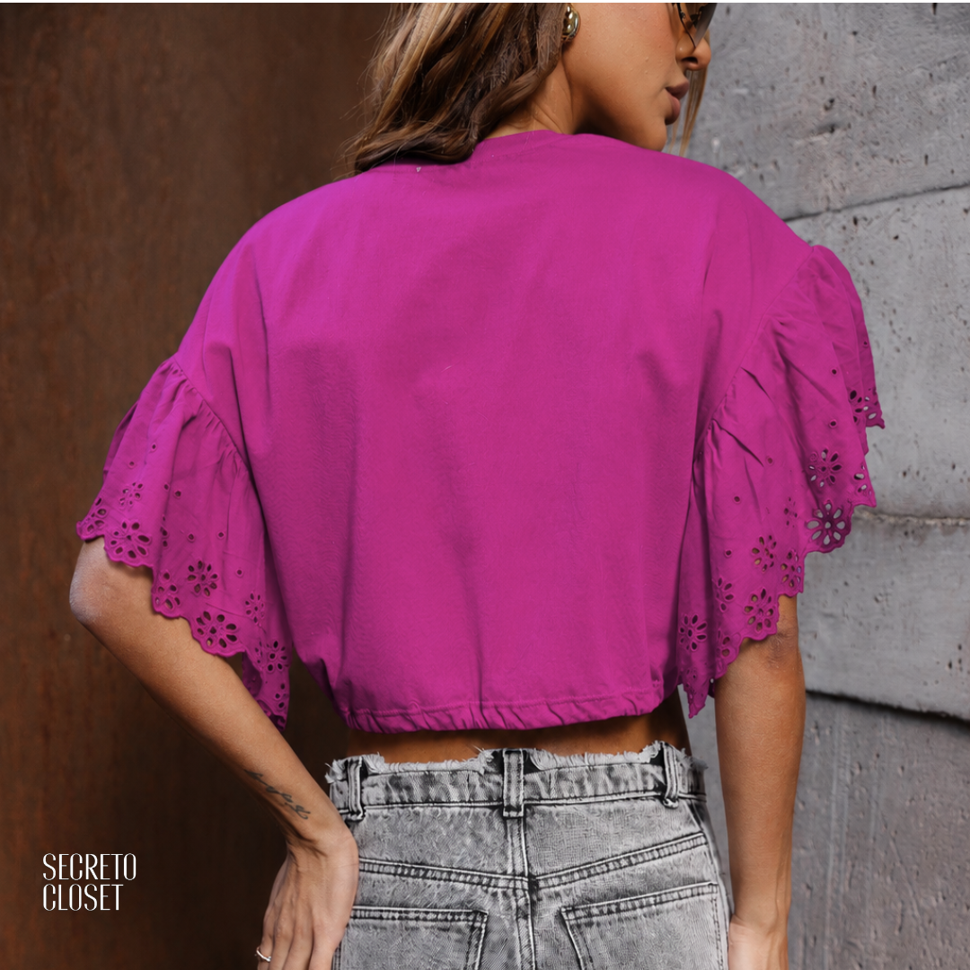 Blusa Manga Laise Marlene Rosa