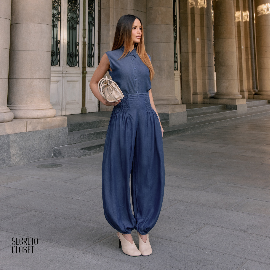 Camisa Jeans Chambré Lara Azul Escuro