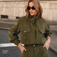Casaco Toque Aveludado Romy Verde Militar