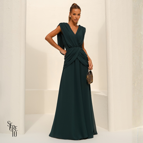Vestido Longo Capa Alice Verde