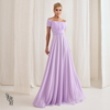 Vestido Longo Drapeado Com Faixa Zelia Lilás