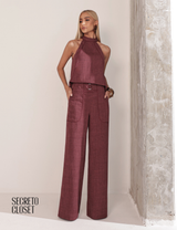 Conjunto Blusa e Calça Viés Dana Terracota