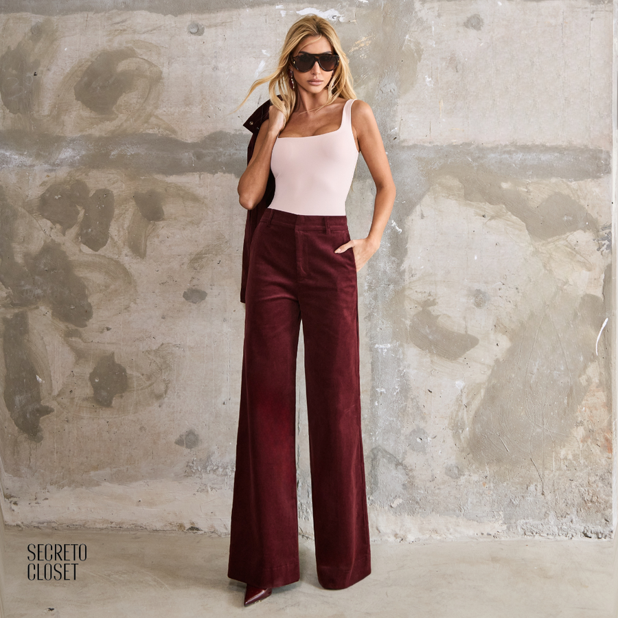 Calça Cotelê Maitê Vinho