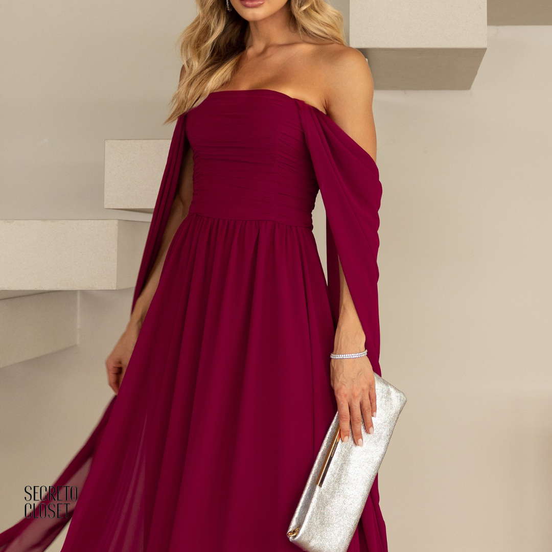 Vestido Longo Tqc Cauda Moana Fucsia