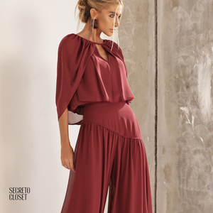 Conjunto Blusa e Calça Fluido Cammy Marsala