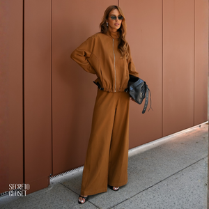 Calça Pantalona Monica Marrom