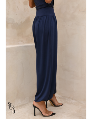 Conjunto Body e Calça Eliane Azul Marinho