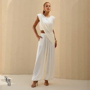 Conjunto Drapeado Aladin Maelis Branco