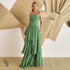 Vestido Longo Camadas Maura Eucalipto