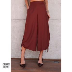 Conjunto Blusa e Calça Amarração Mirela Marrom