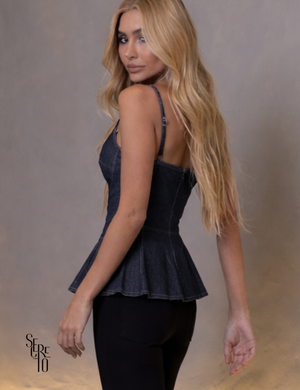 Regata Corset Monica Azul Jeans