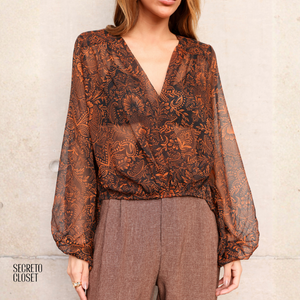 Blusa Estampada Amelia Marrom