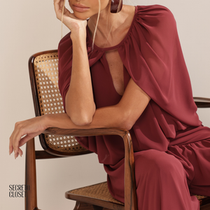 Conjunto Blusa e Calça Fluido Cammy Marsala